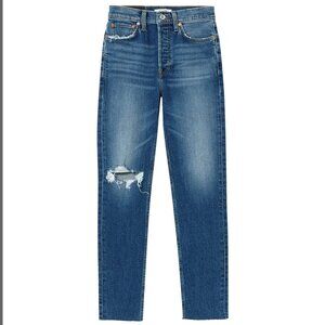 RE/DONE Womens Jeans 90's High Rise Ankle Crop Blue Size 26